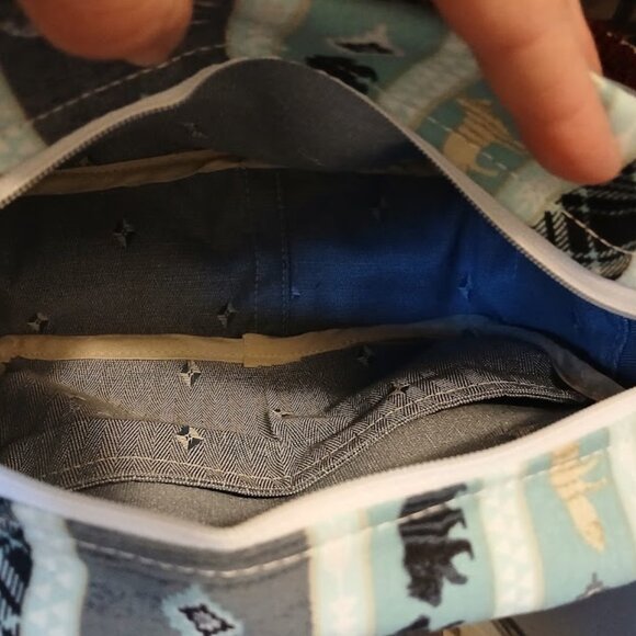 New Western Cowgirl Saddle Double handle Satchel Purse Shoulder Bag Cream Blue - Picture 8 of 9